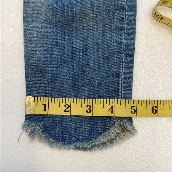 PLEASE small slim fit mid rise embroidered & distressed jeans raw hems Italy NWT - Picture 11 of 15